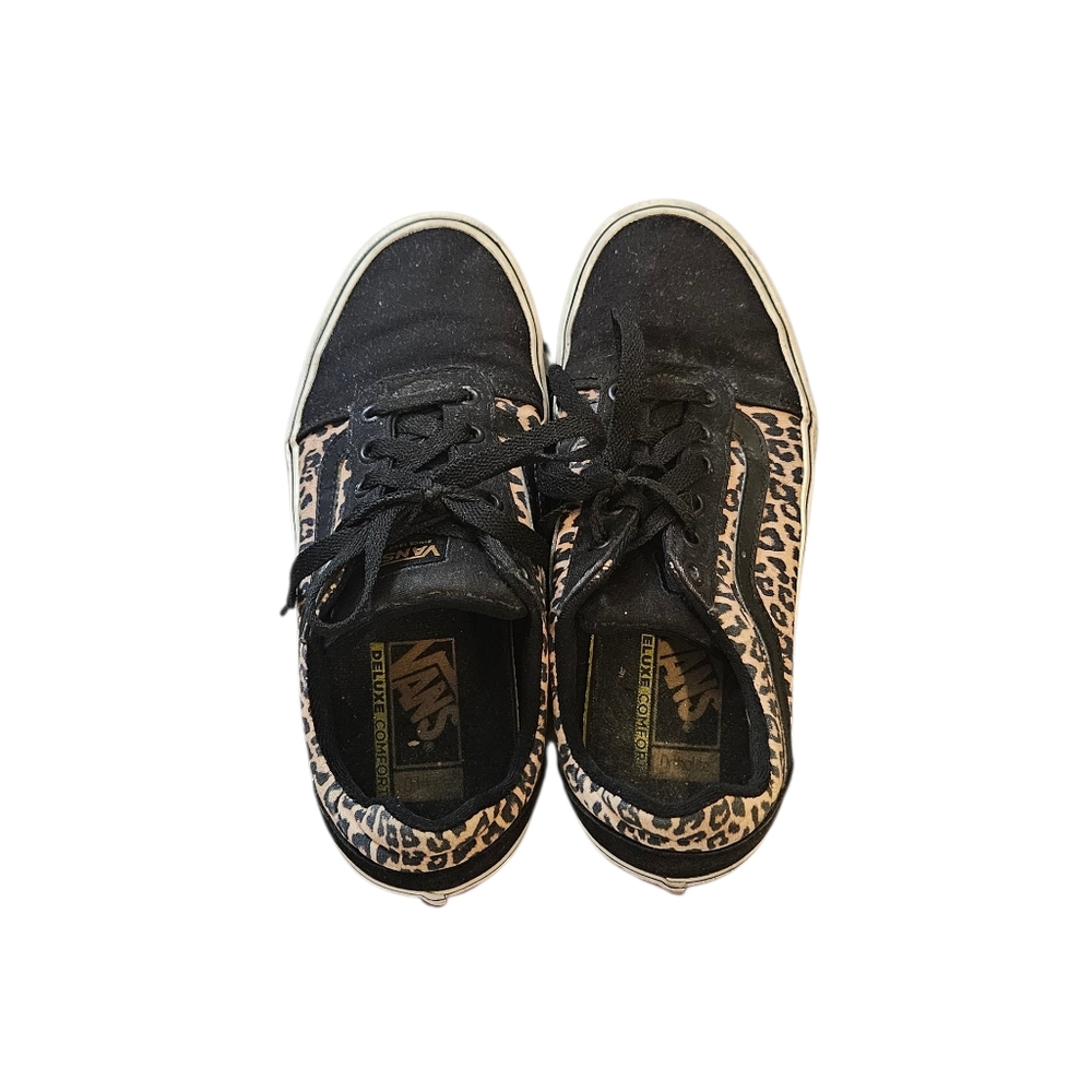 Vans | Black with Interior Cheetah Print | Size 8.5 Womens